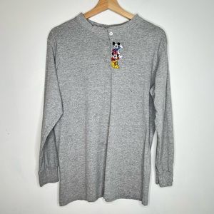 Vintage 90s Disney Mickey embroidered henley shirt